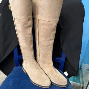 🎁FRANK SARTO Women's suede leather Tan Knee-High Boots❤️❤️🥀